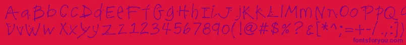 K26lilacmist Font – Purple Fonts on Red Background