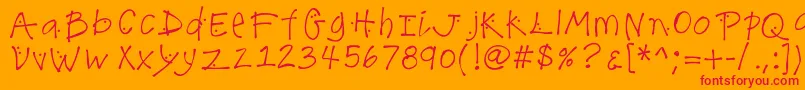 K26lilacmist Font – Red Fonts on Orange Background