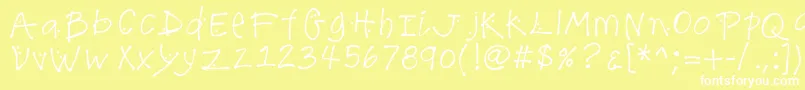 K26lilacmist Font – White Fonts on Yellow Background