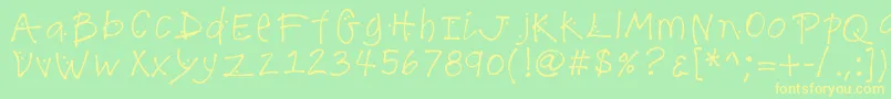 K26lilacmist Font – Yellow Fonts on Green Background