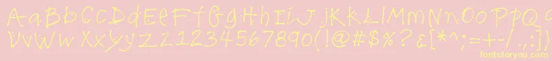 K26lilacmist-Schriftart – Gelbe Schriften auf rosa Hintergrund