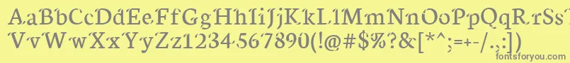Xisfani-Schriftart – Graue Schriften auf gelbem Hintergrund