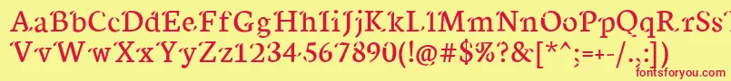 Xisfani Font – Red Fonts on Yellow Background