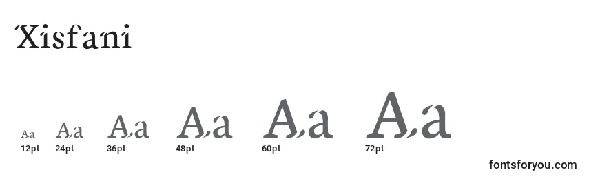 Размеры шрифта Xisfani