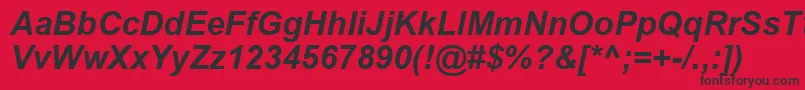 フォントArialBoldItalic – 赤い背景に黒い文字