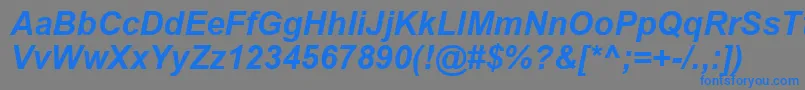 フォントArialBoldItalic – 灰色の背景に青い文字