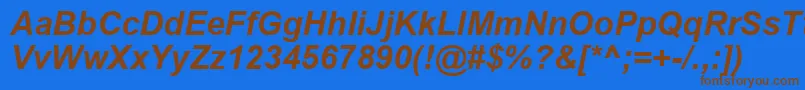 ArialBoldItalic Font – Brown Fonts on Blue Background