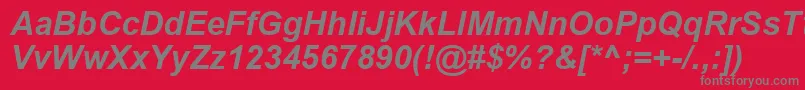 フォントArialBoldItalic – 赤い背景に灰色の文字