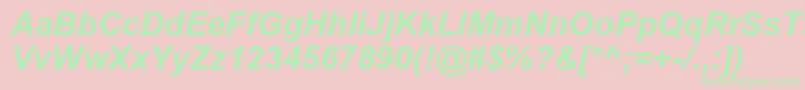 ArialBoldItalic Font – Green Fonts on Pink Background