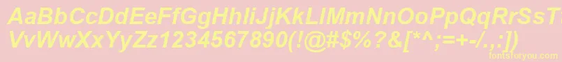 ArialBoldItalic Font – Yellow Fonts on Pink Background