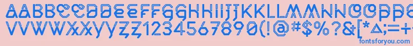 MiddlecaseNextInline Font – Blue Fonts on Pink Background