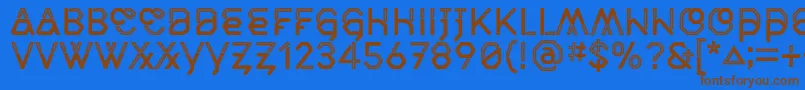 MiddlecaseNextInline Font – Brown Fonts on Blue Background