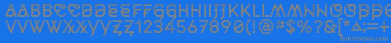 MiddlecaseNextInline-Schriftart – Graue Schriften auf blauem Hintergrund