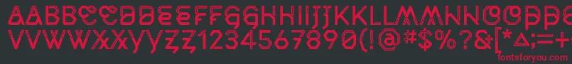 MiddlecaseNextInline Font – Red Fonts on Black Background