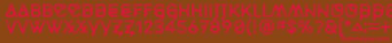 MiddlecaseNextInline Font – Red Fonts on Brown Background