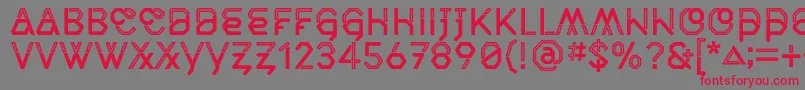MiddlecaseNextInline-Schriftart – Rote Schriften auf grauem Hintergrund