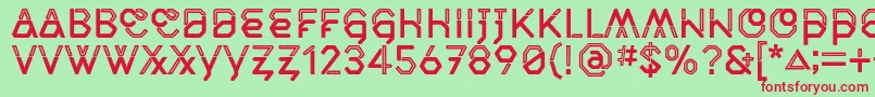 MiddlecaseNextInline Font – Red Fonts on Green Background