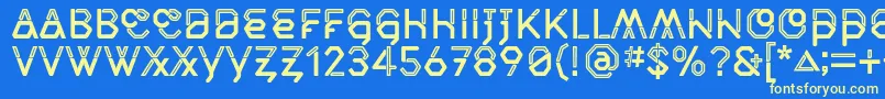 MiddlecaseNextInline Font – Yellow Fonts on Blue Background