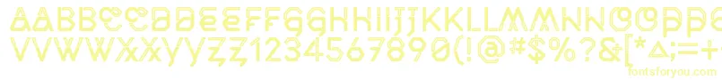 フォントMiddlecaseNextInline – 白い背景に黄色の文字