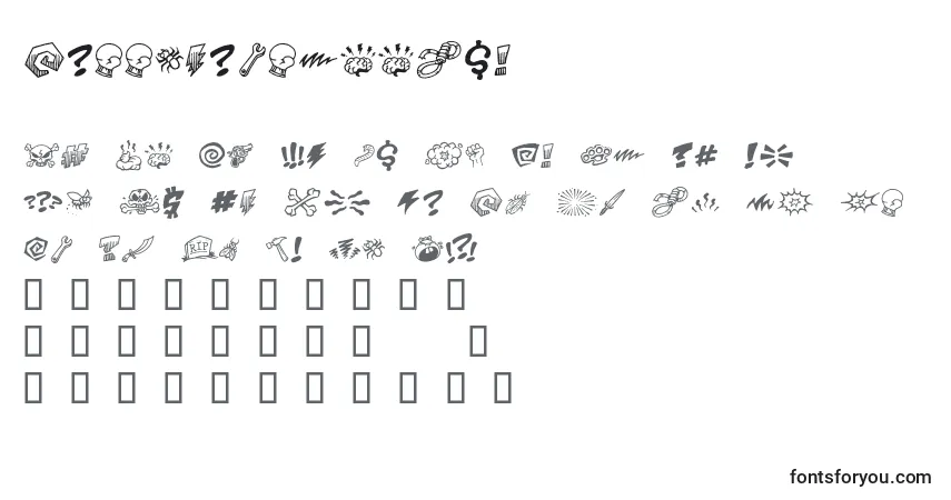 Шрифт PottymouthbbReg (92296) – алфавит, цифры, специальные символы