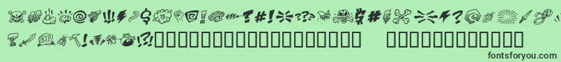 PottymouthbbReg Font – Black Fonts on Green Background