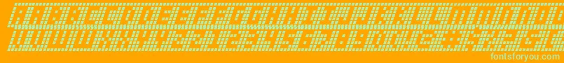 YGridItalic Font – Green Fonts on Orange Background