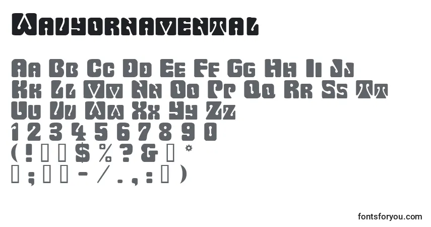 Wavyornamental font – alphabet, numbers, special characters