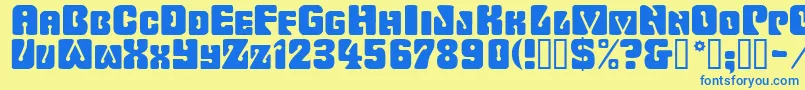 Wavyornamental Font – Blue Fonts on Yellow Background