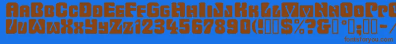 Wavyornamental Font – Brown Fonts on Blue Background