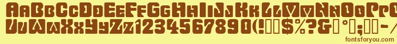 Wavyornamental Font – Brown Fonts on Yellow Background