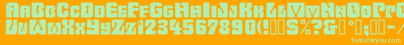 Wavyornamental Font – Green Fonts on Orange Background