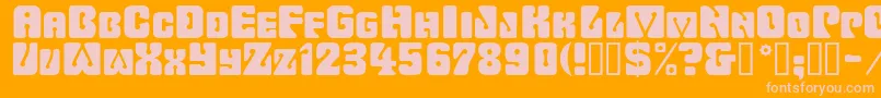 Wavyornamental Font – Pink Fonts on Orange Background