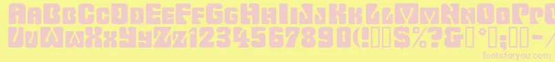 Więcej informacji o czcionce Wavyornamental Czcionka Wavyornamental – różowe czcionki na żółtym tle