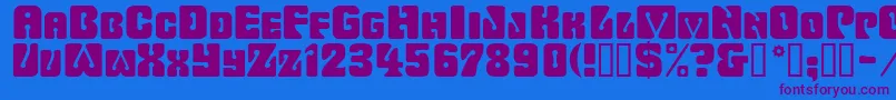 Wavyornamental Font – Purple Fonts on Blue Background