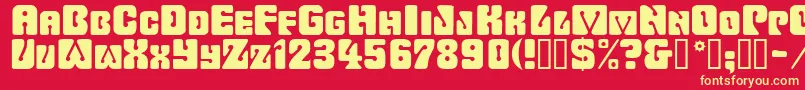 フォントWavyornamental – 黄色の文字、赤い背景