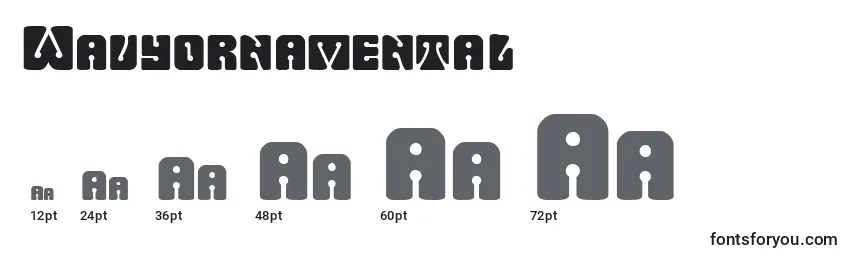 sizes of wavyornamental font, wavyornamental sizes