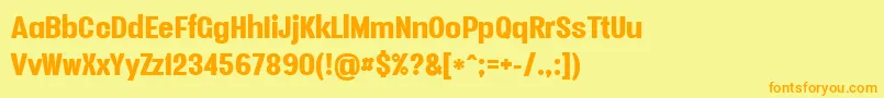 Vacersansblackpersonal Font – Orange Fonts on Yellow Background