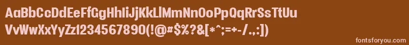 Шрифт Vacersansblackpersonal – розовые шрифты на коричневом фоне