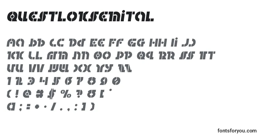 Czcionka Questloksemital – alfabet, cyfry, specjalne znaki