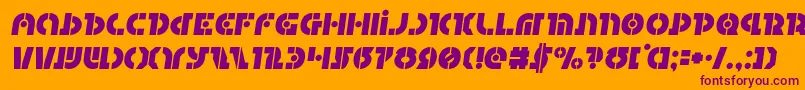 Questloksemital-Schriftart – Violette Schriften auf orangefarbenem Hintergrund