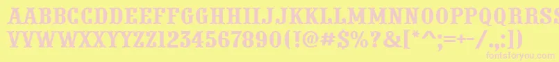 APresentum-fontti – vaaleanpunaiset fontit keltaisella taustalla
