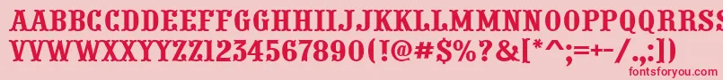 フォントAPresentum – ピンクの背景に赤い文字