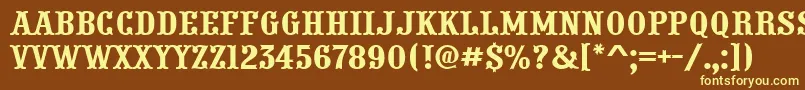 APresentum-fontti – keltaiset fontit ruskealla taustalla
