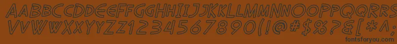 SfDiegoSansOutlineOblique Font – Black Fonts on Brown Background