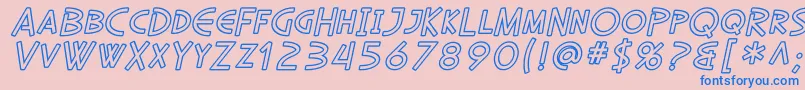 SfDiegoSansOutlineOblique Font – Blue Fonts on Pink Background