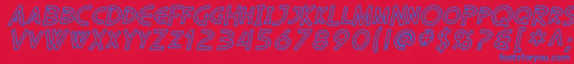 SfDiegoSansOutlineOblique Font – Blue Fonts on Red Background