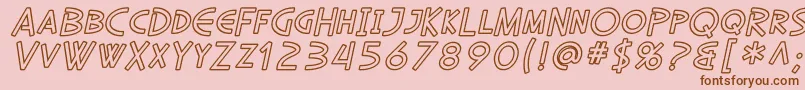 SfDiegoSansOutlineOblique Font – Brown Fonts on Pink Background