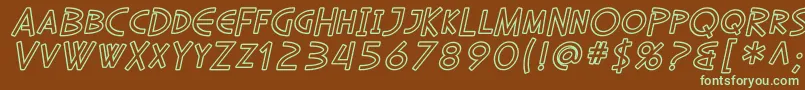 SfDiegoSansOutlineOblique Font – Green Fonts on Brown Background