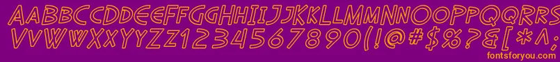 SfDiegoSansOutlineOblique Font – Orange Fonts on Purple Background