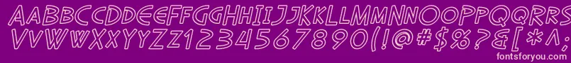 SfDiegoSansOutlineOblique Font – Pink Fonts on Purple Background